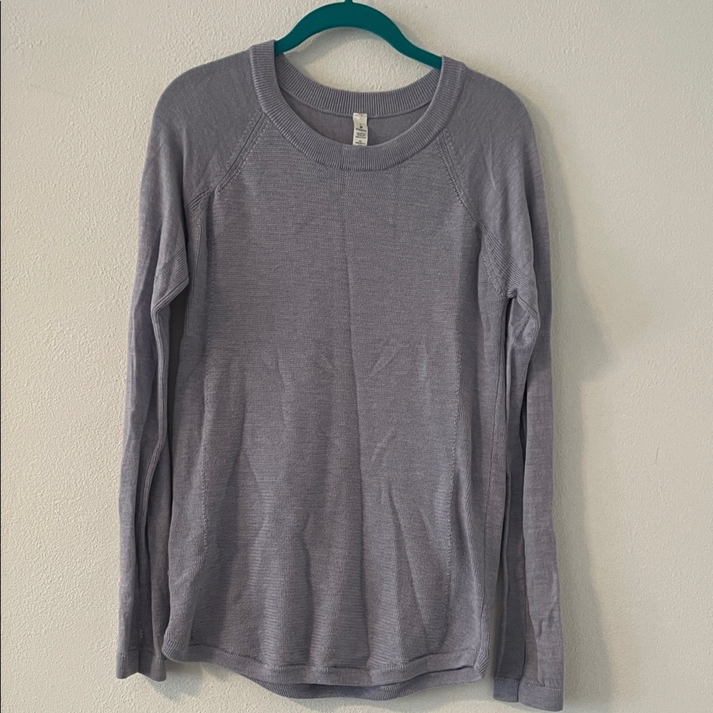 Lululemon Athletica Light Lavender Merino Wool Sweater Sz 8